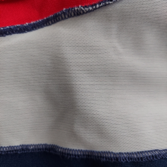 Vintage Robby Len Fashions Swimsuit 60s One Piece Modesty Panel Red White - Picture 9 of 16